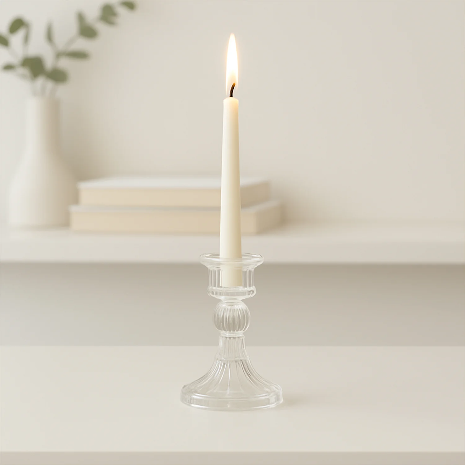 Elegant Crystal Glass Candle Holder Stand (1 Pc) - Image 3