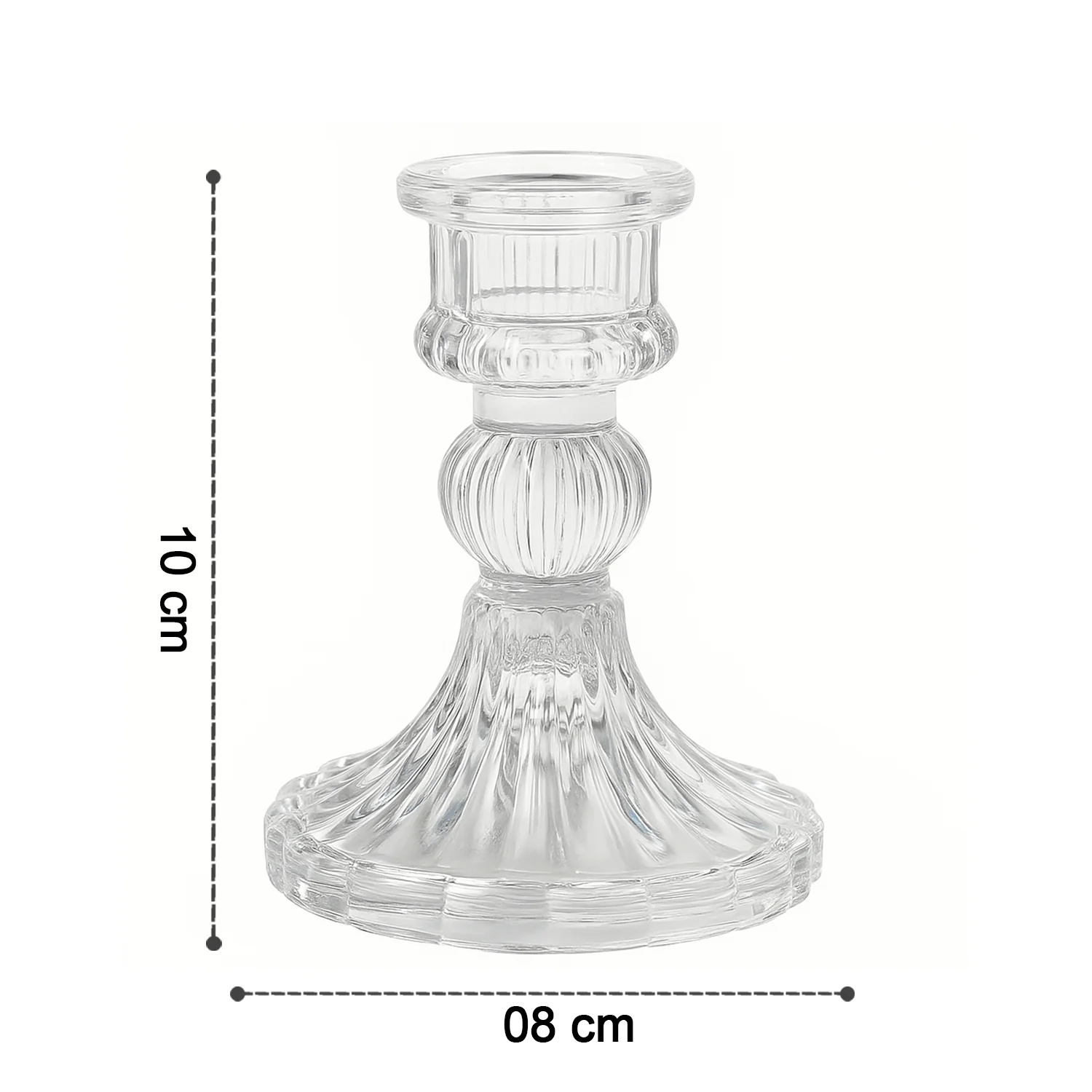 Elegant Crystal Glass Candle Holder Stand (1 Pc) - Image 4