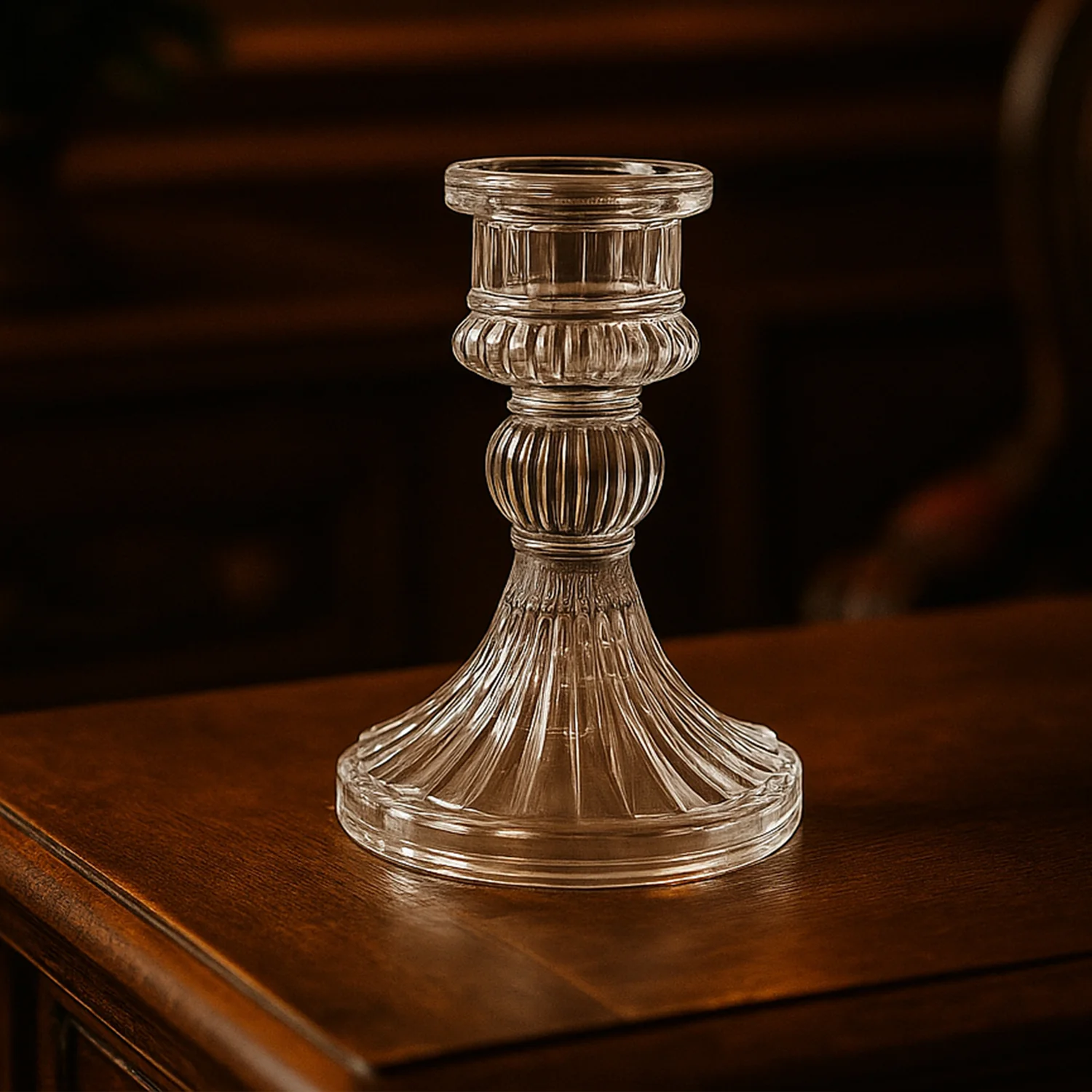 Elegant Crystal Glass Candle Holder Stand (1 Pc) - Image 7