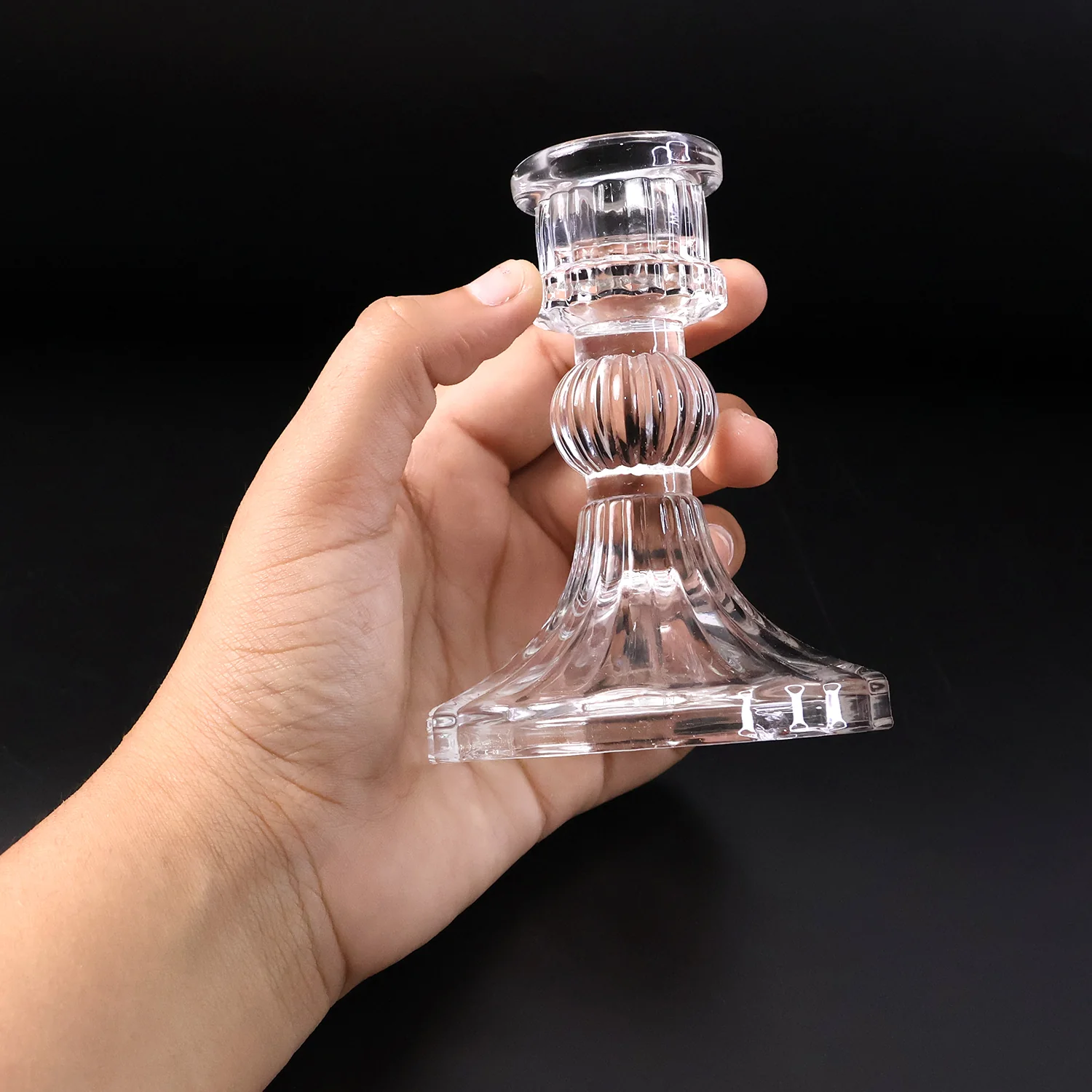 Elegant Crystal Glass Candle Holder Stand (1 Pc) - Image 8