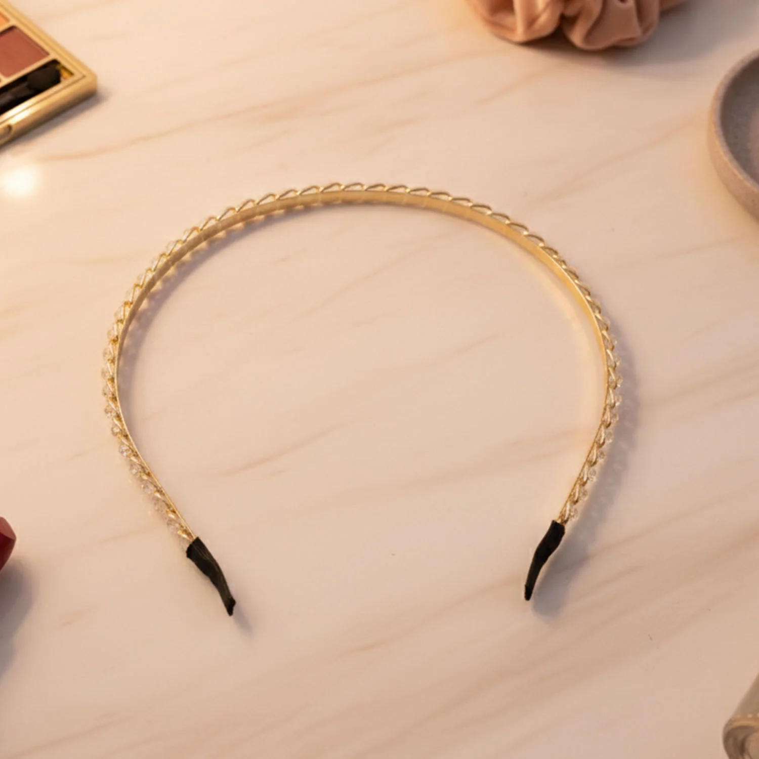 Elegant Crystal Studded Metal Hair Band (1 Pc) - Image 5
