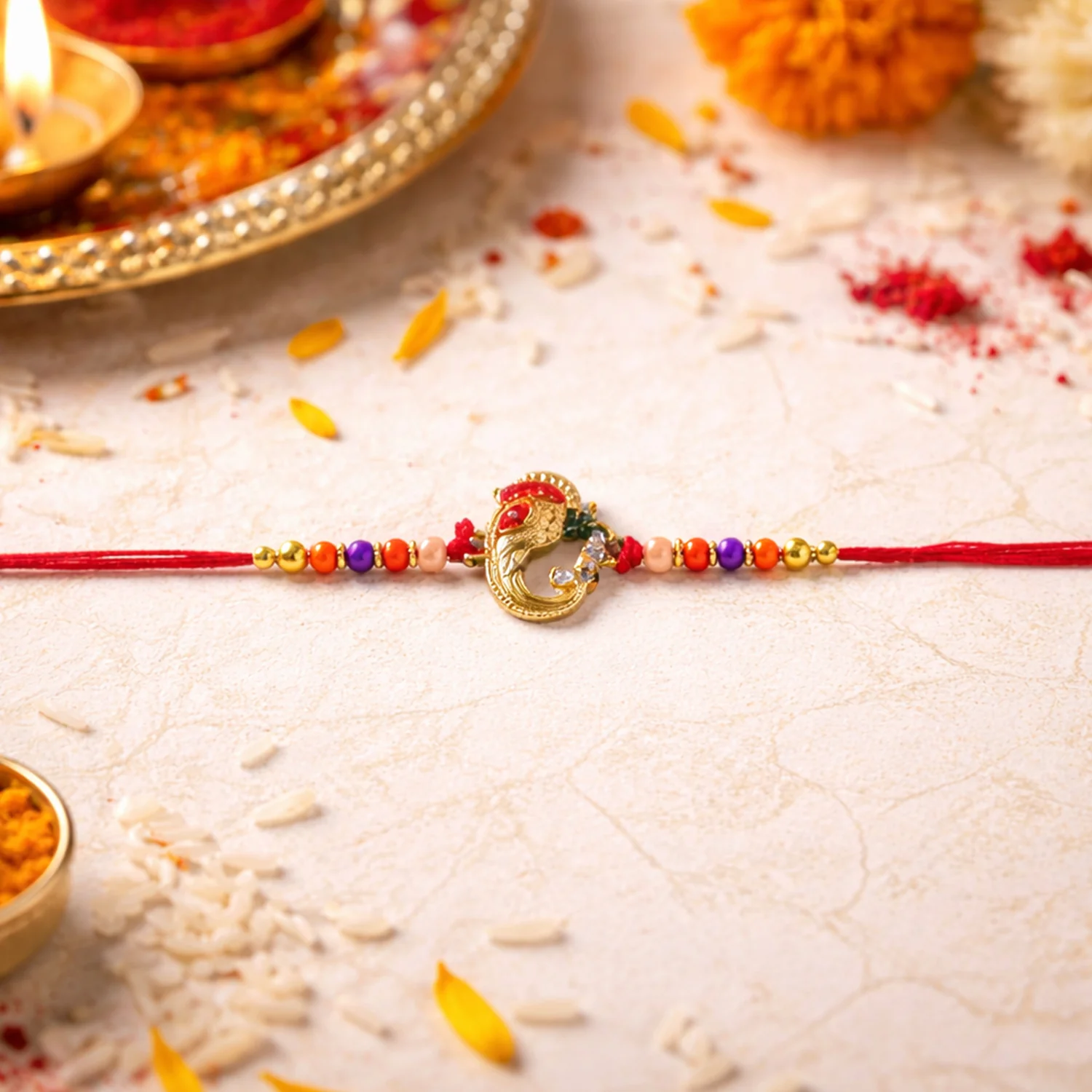 Elegant Designer Rakhi for Brother (1 Pc) - Image 3