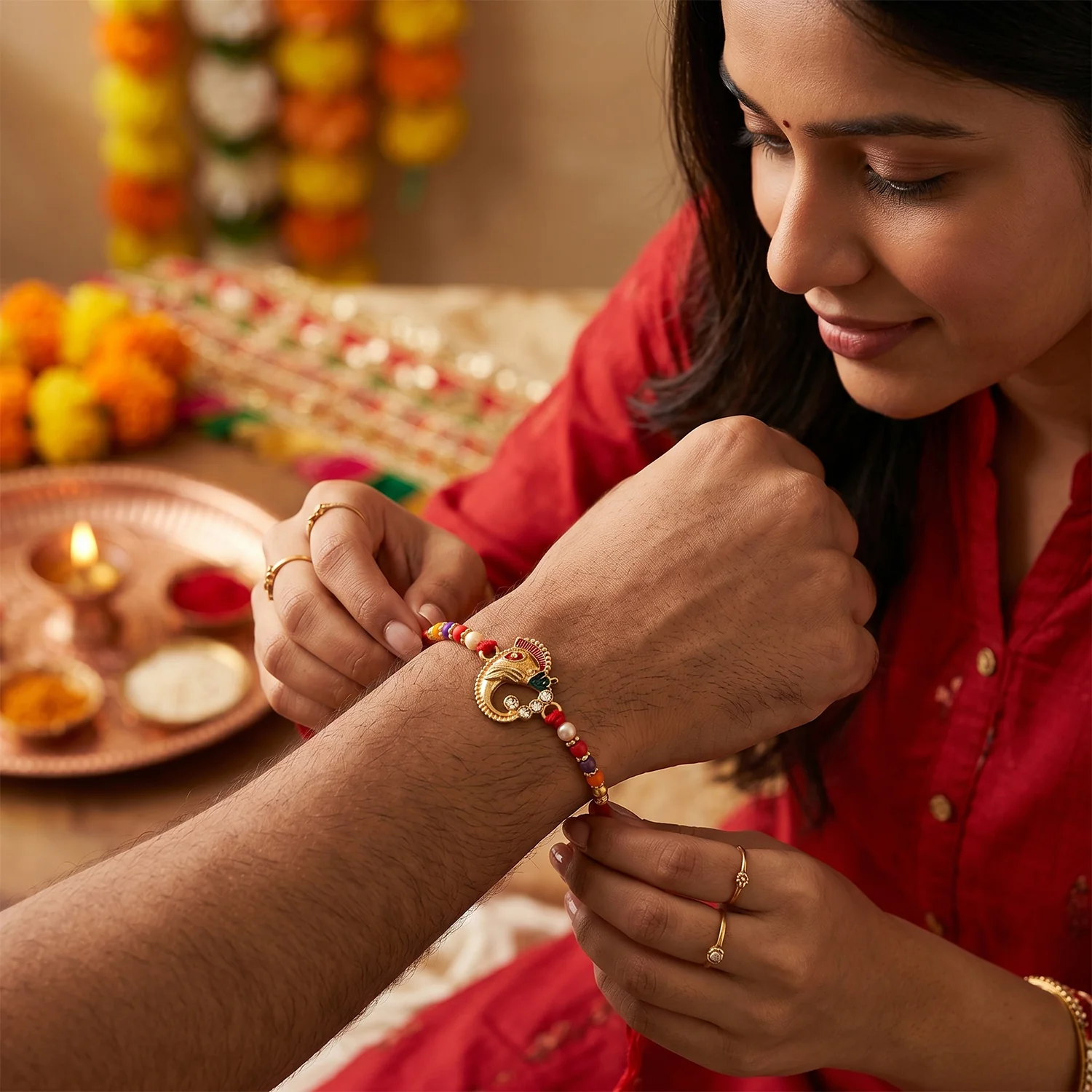 Elegant Designer Rakhi for Brother (1 Pc) - Image 4