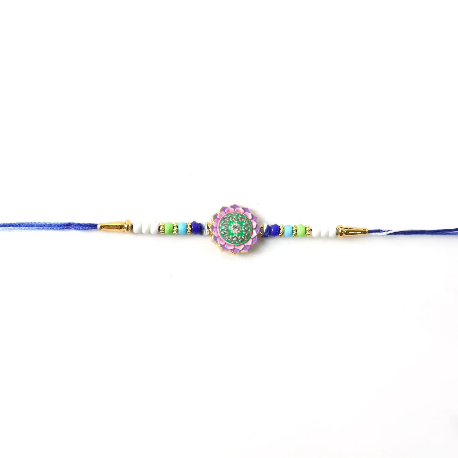 Elegant Designer Rakhi with Floral Stone (1 Pc) - Image 6