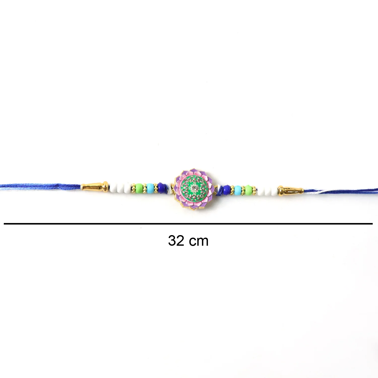 Elegant Designer Rakhi with Floral Stone (1 Pc) - Image 7