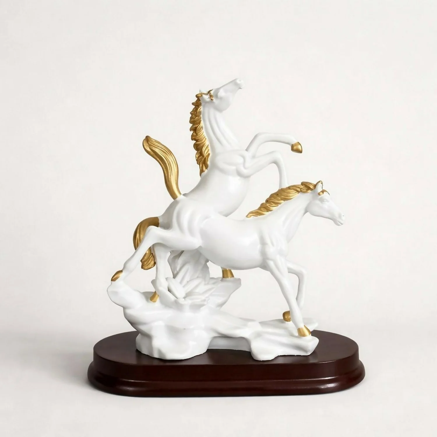 Elegant Double Horse Decorative Showpiece Statue for Home & Office - Image 3