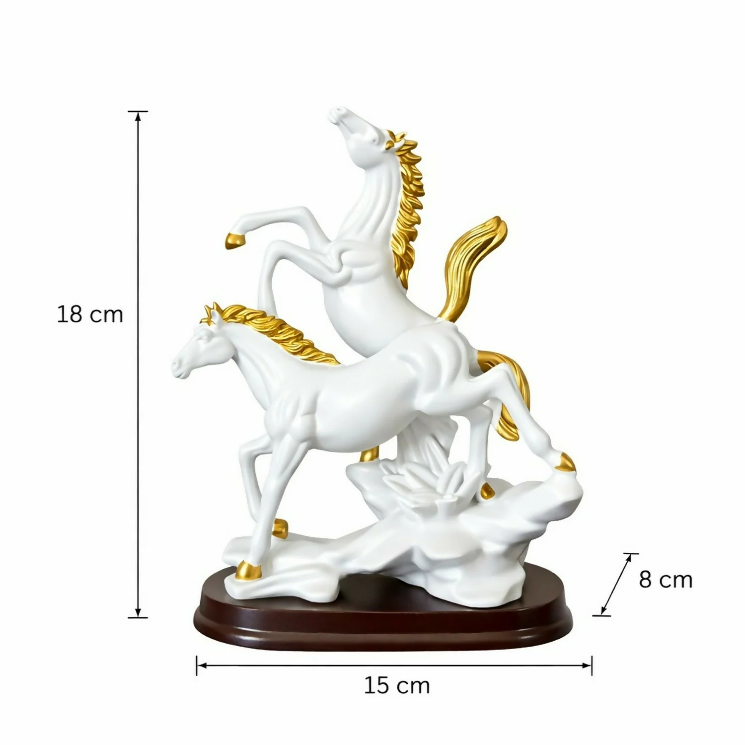 Elegant Double Horse Decorative Showpiece Statue for Home & Office - Image 4