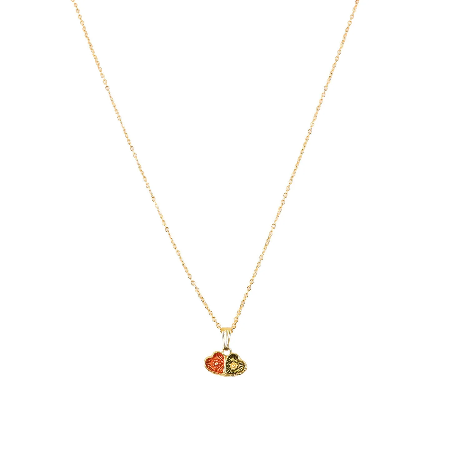 Elegant Dual Heart Design Pendant Necklace with Chain for Women - Image 5