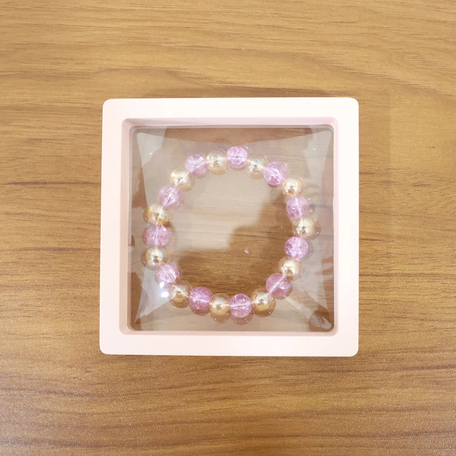 Elegant Dual-Tone Crystal Beaded Stretch Bracelet (1 Pc) - Image 9