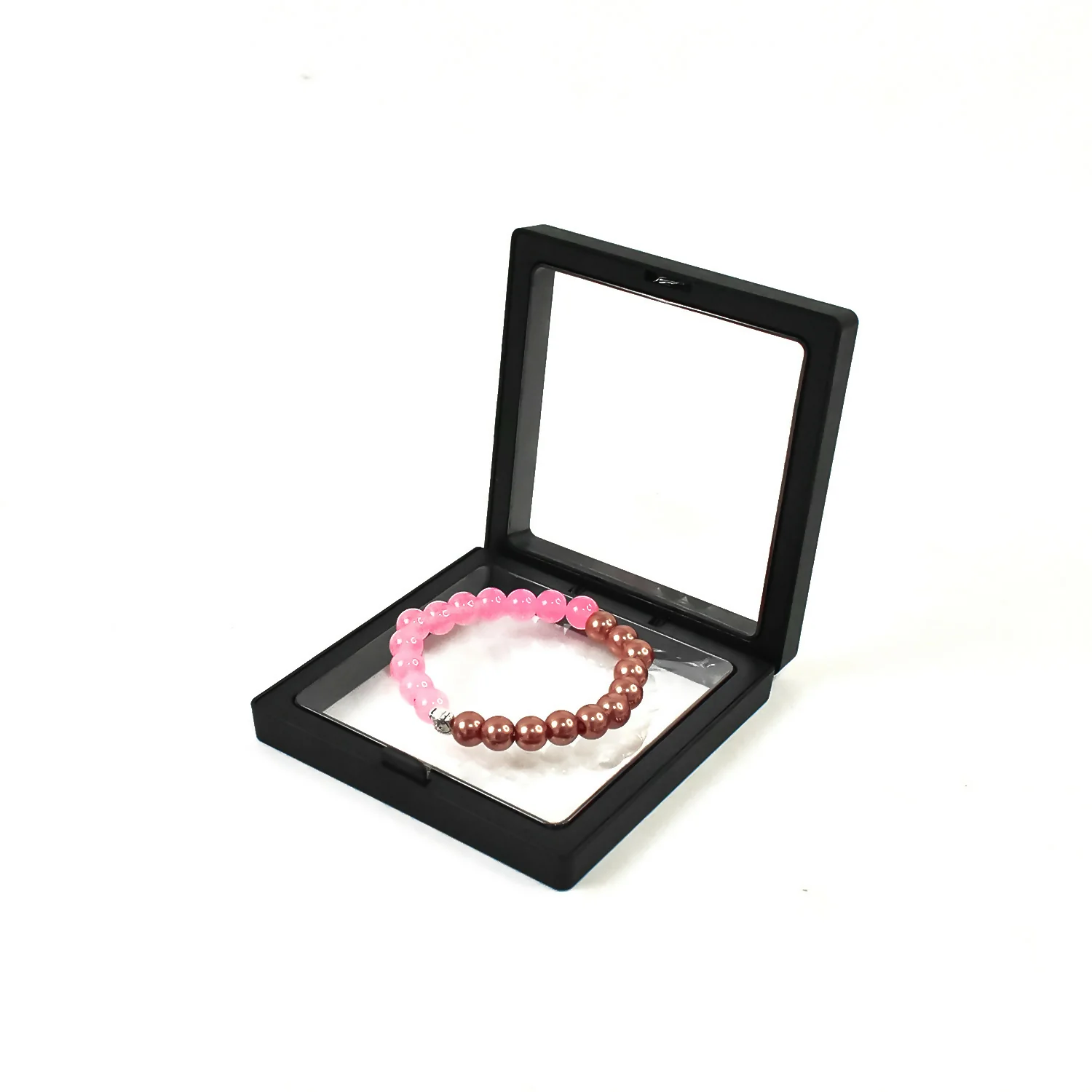 Elegant Dual-Tone Pink & Gold Beaded Bracelet in Display Case - Image 6