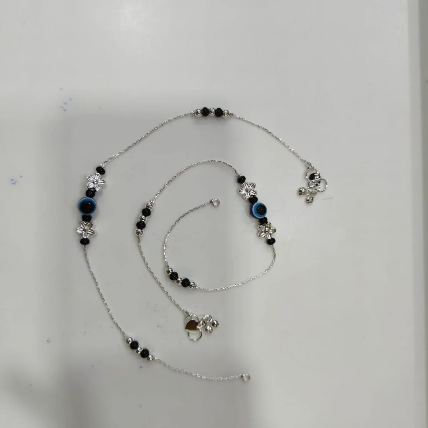Elegant Evil Eye Silver Payal for Women - Image 4