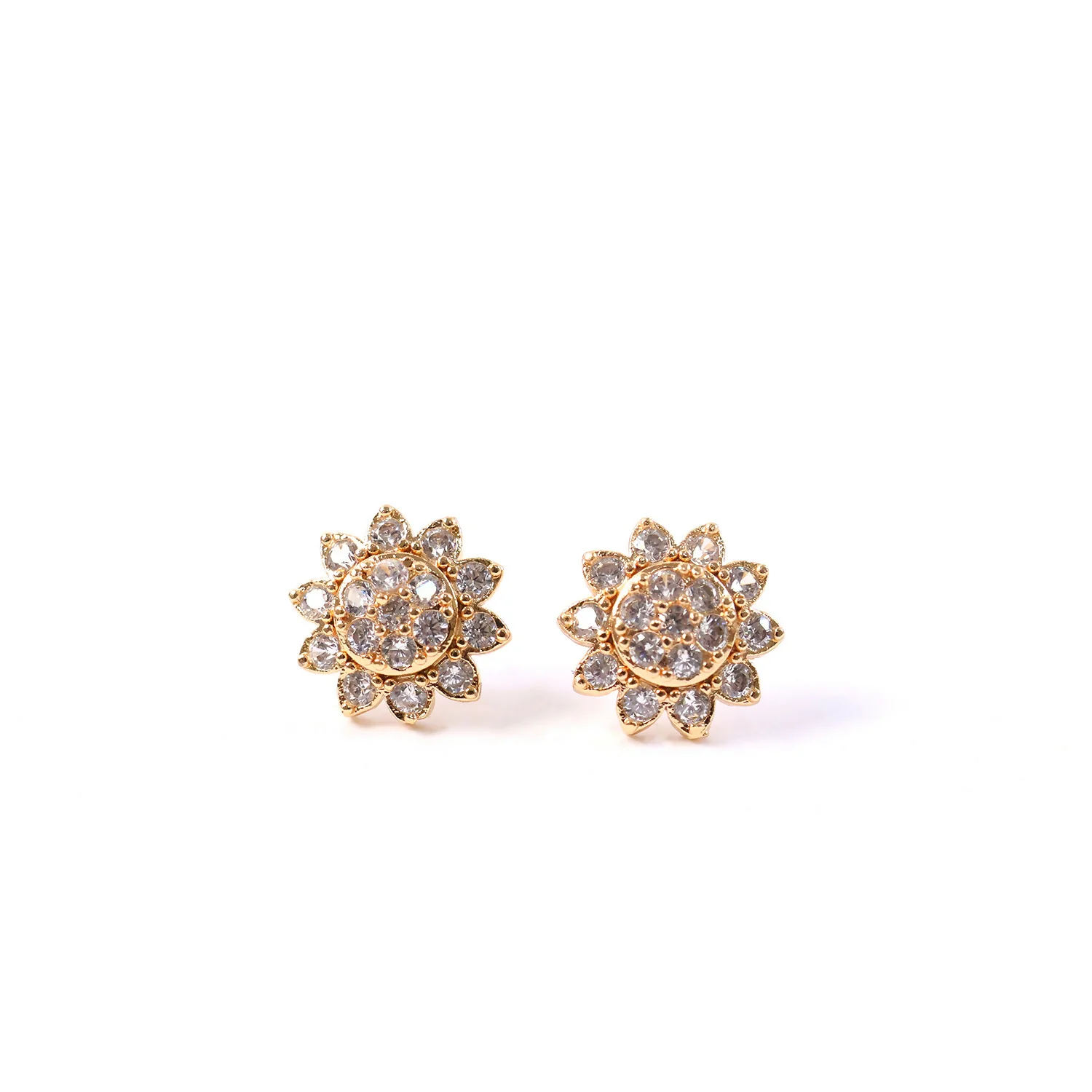 Elegant Floral CZ Stud Earrings with Gold Tone Finish for Daily & Party Wear Women - Image 5
