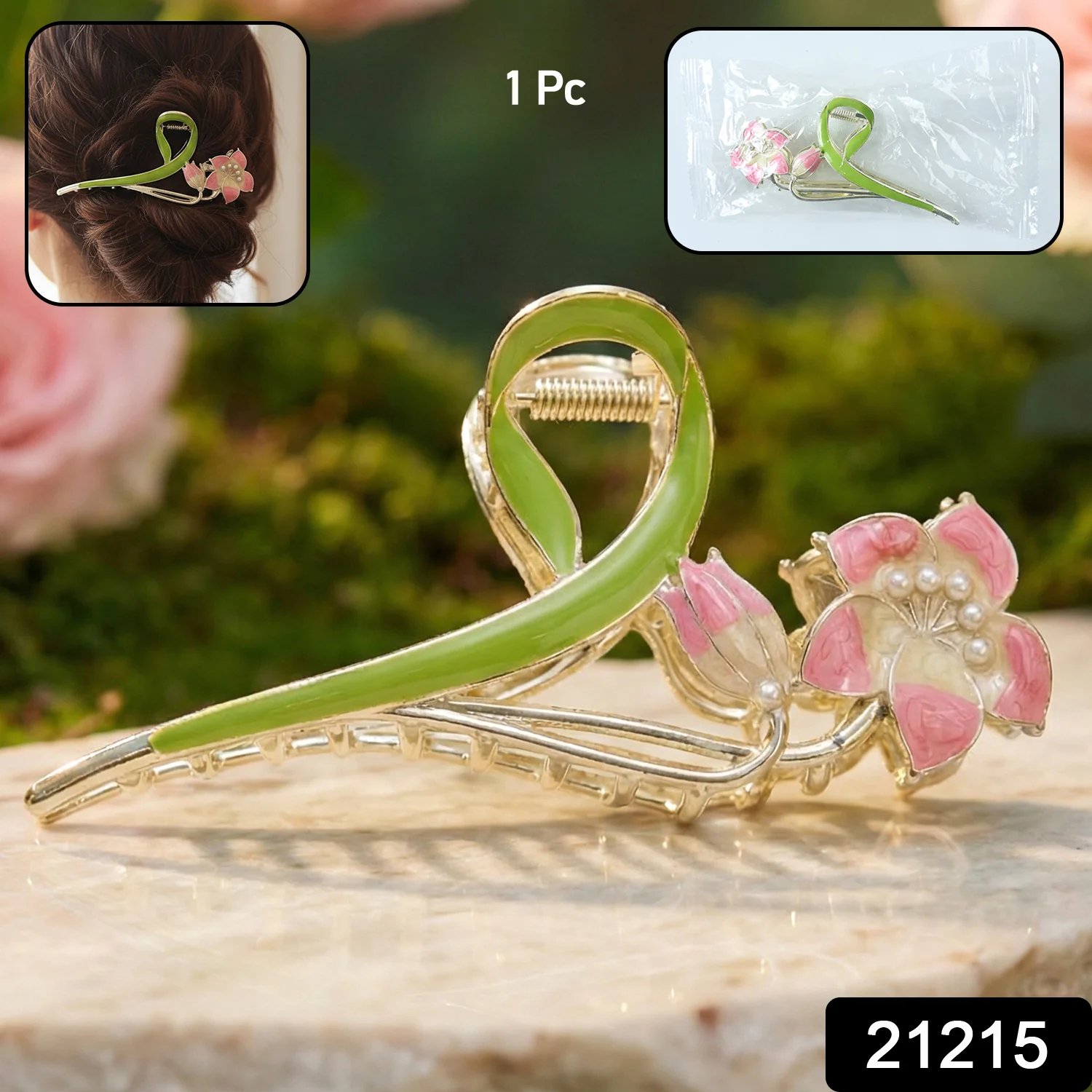 Elegant Floral Decorative Hair Claw Clip (1 Pc) - Image 2