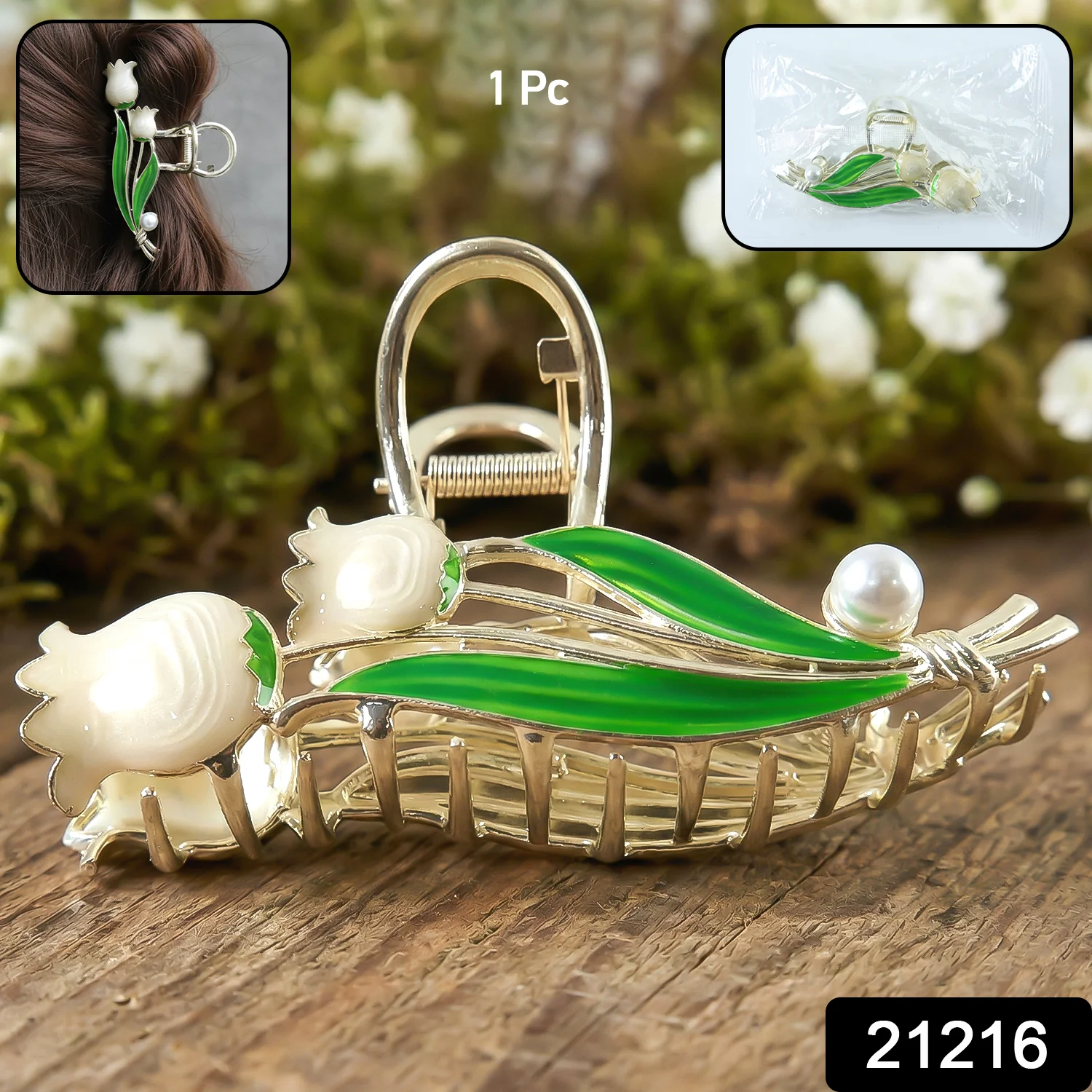 Elegant Floral Decorative Hair Claw Clip (1 Pc) - Image 2