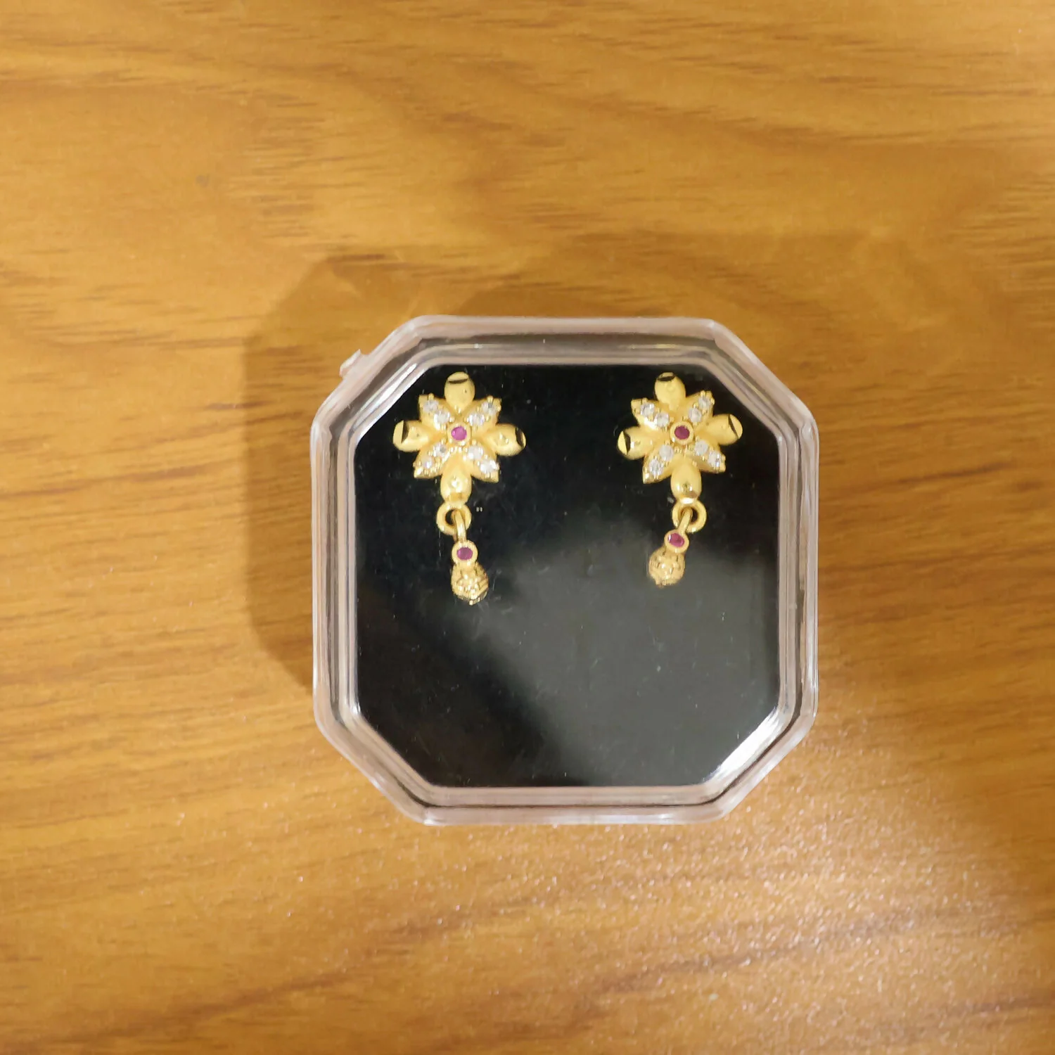 Elegant Floral Design Gold Plated Drop Earrings for Daily Wear - Image 6