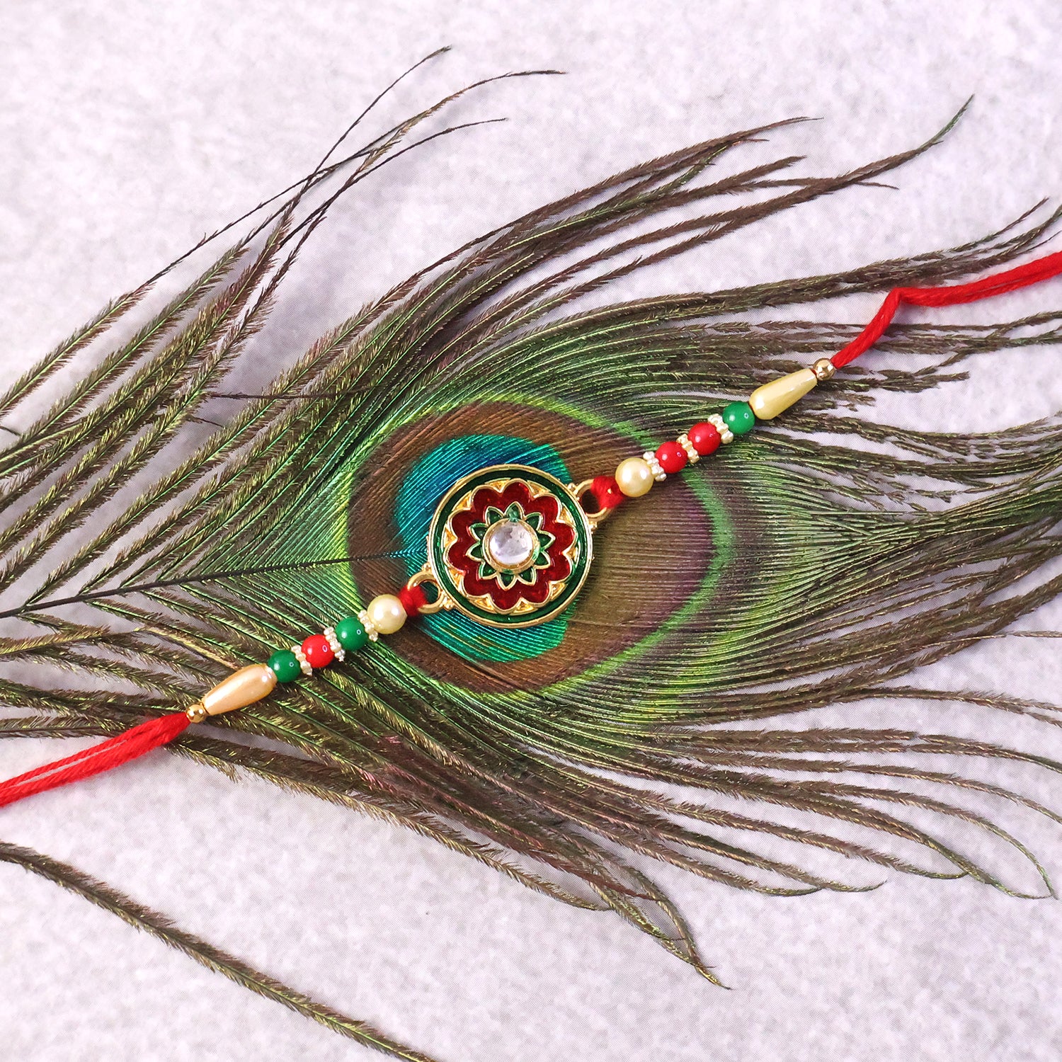 Elegant Floral Design Rakhi (1 Pc) - Image 6