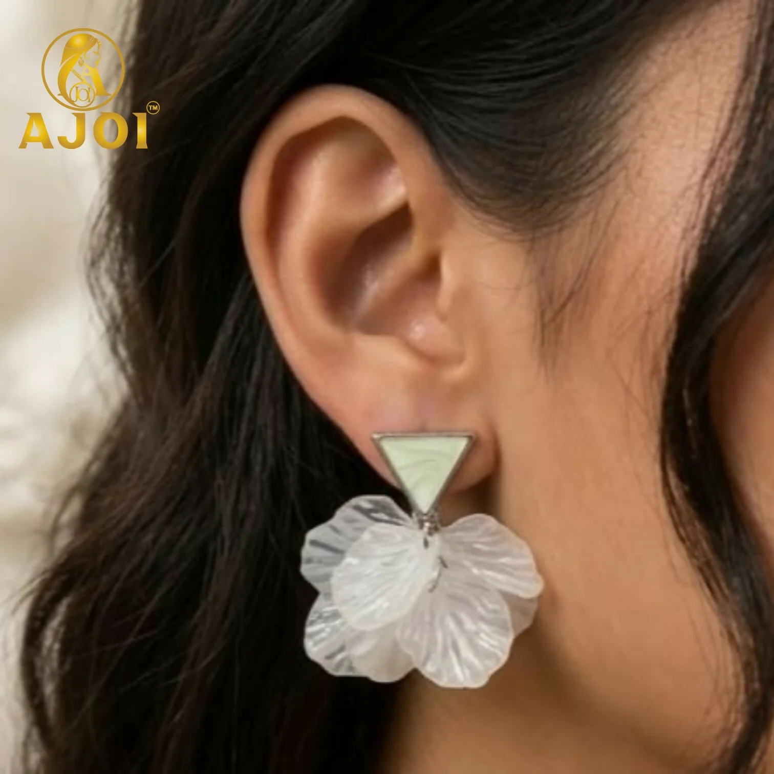 Elegant Floral Gemstone Drop Earrings Set of 6 - Image 2