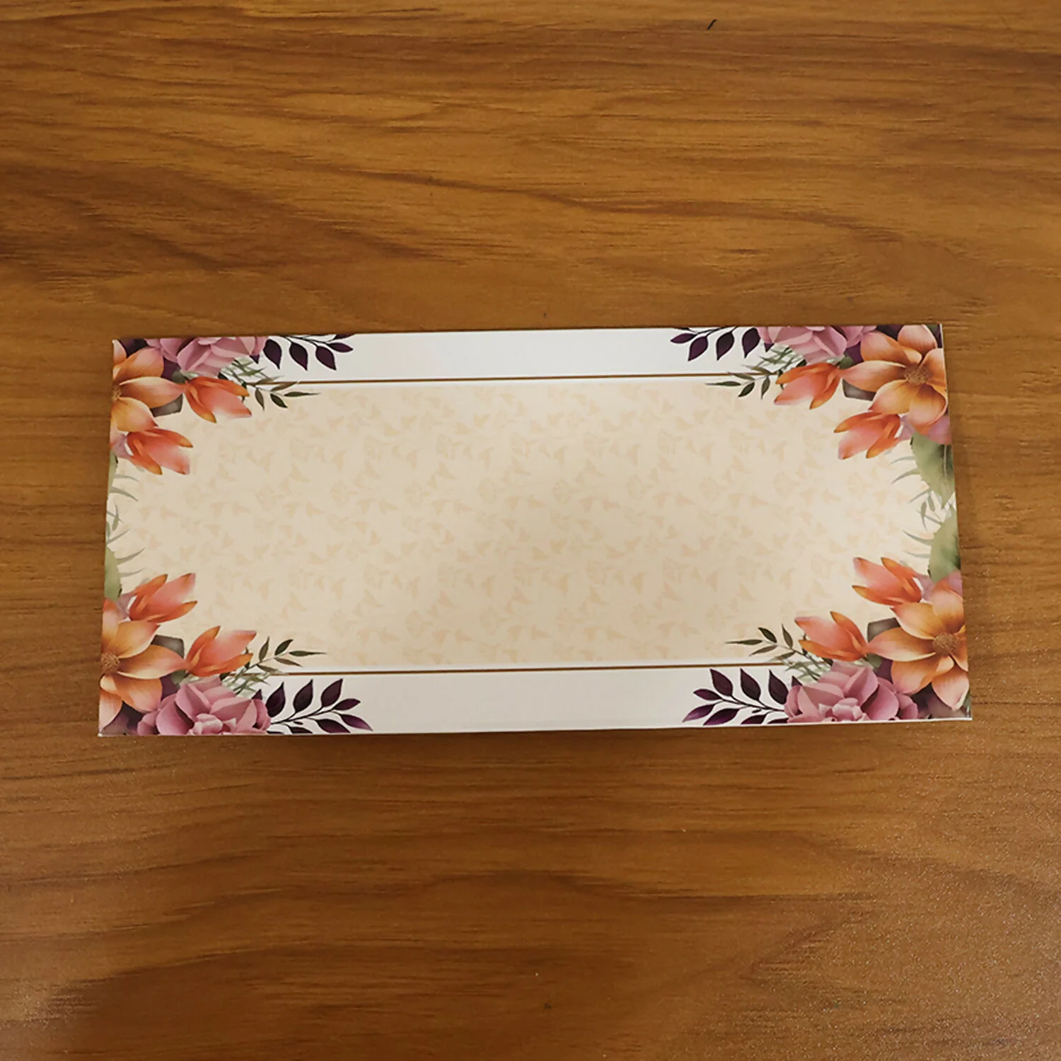 Elegant Floral Pattern A4 Size Money Gift Envelopes in Soft Peach Tone for Wedding, Festive & Cash Gifting – Pack of 10 - Image 6