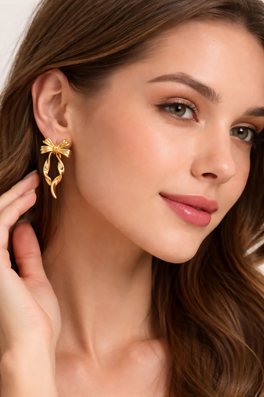 Elegant Gold Bow Drop Earrings for Women Stylish Designer Party Wear Jewelry - Image 4