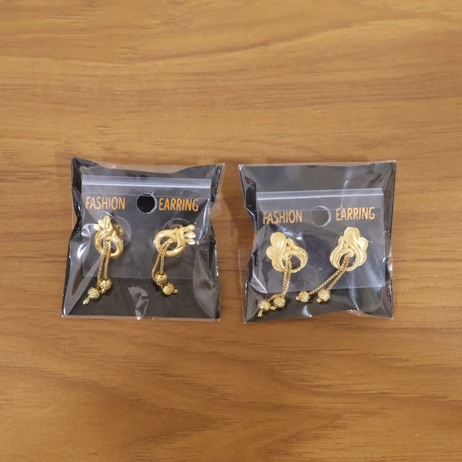 Elegant Gold Dangle Earrings Combo Set with Floral and Heart Inspired Studs (2 Pair) - Image 6
