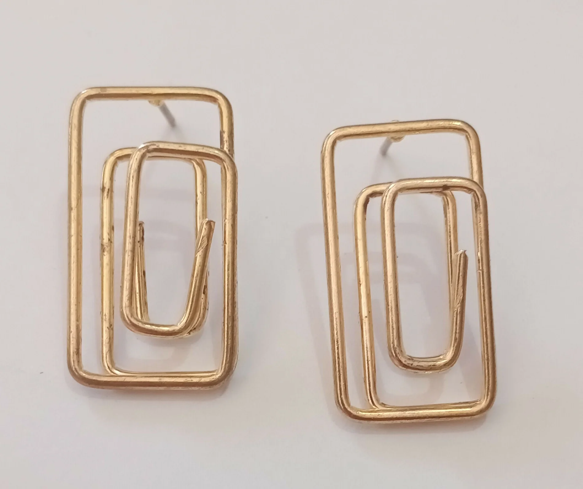 Elegant Gold Finish Geometric Rectangle Earrings for Women | Modern Minimalist Drop Earrings | Lightweight Fashion Jewelry - Image 6