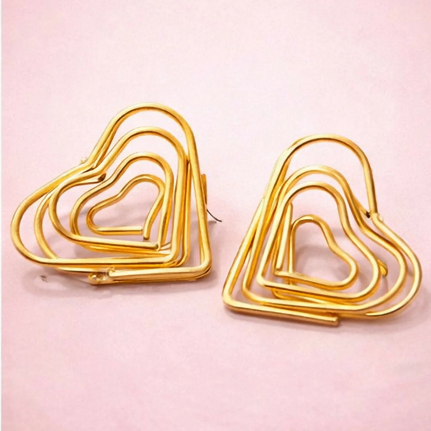 Elegant Gold Finish Heart Shape Bali Earrings for Women | Lightweight Fashion Earrings | Party & Daily Wear - Image 3