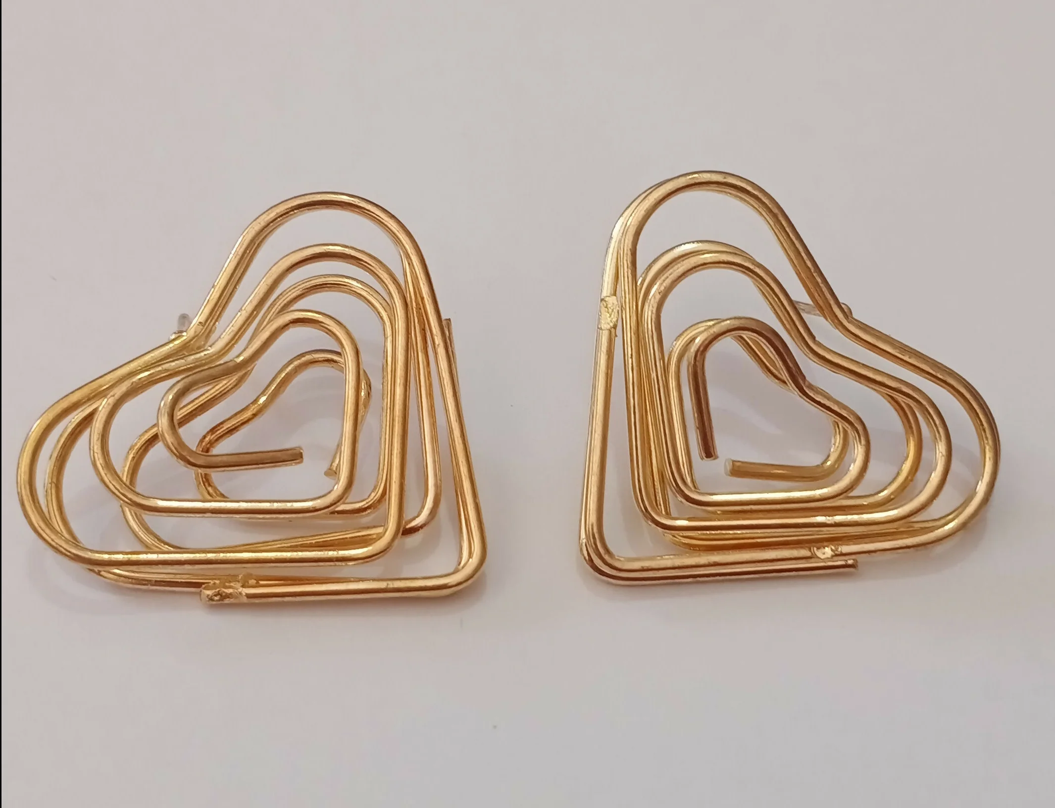 Elegant Gold Finish Heart Shape Bali Earrings for Women | Lightweight Fashion Earrings | Party & Daily Wear - Image 6