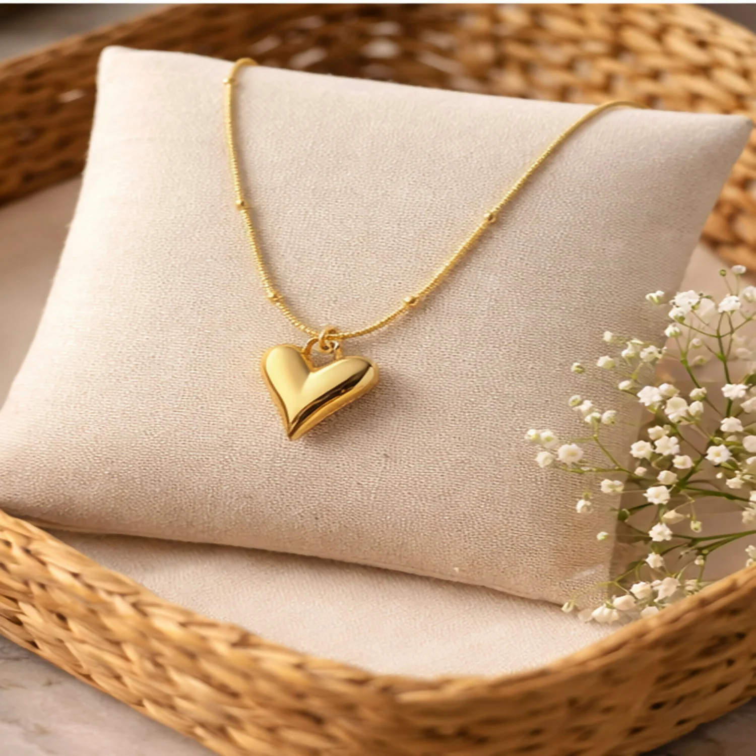 Elegant Gold Heart Pendant Necklace for Women | Minimalist Love Charm Chain - Image 2