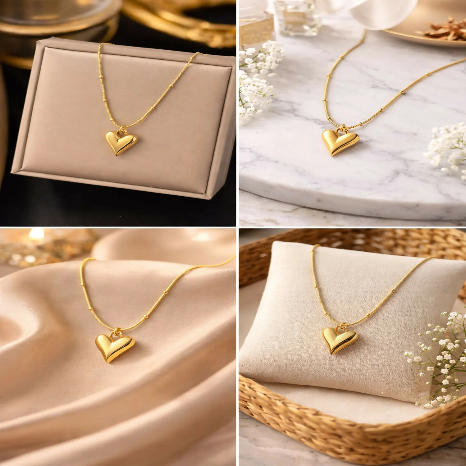 Elegant Gold Heart Pendant Necklace for Women | Minimalist Love Charm Chain - Image 4