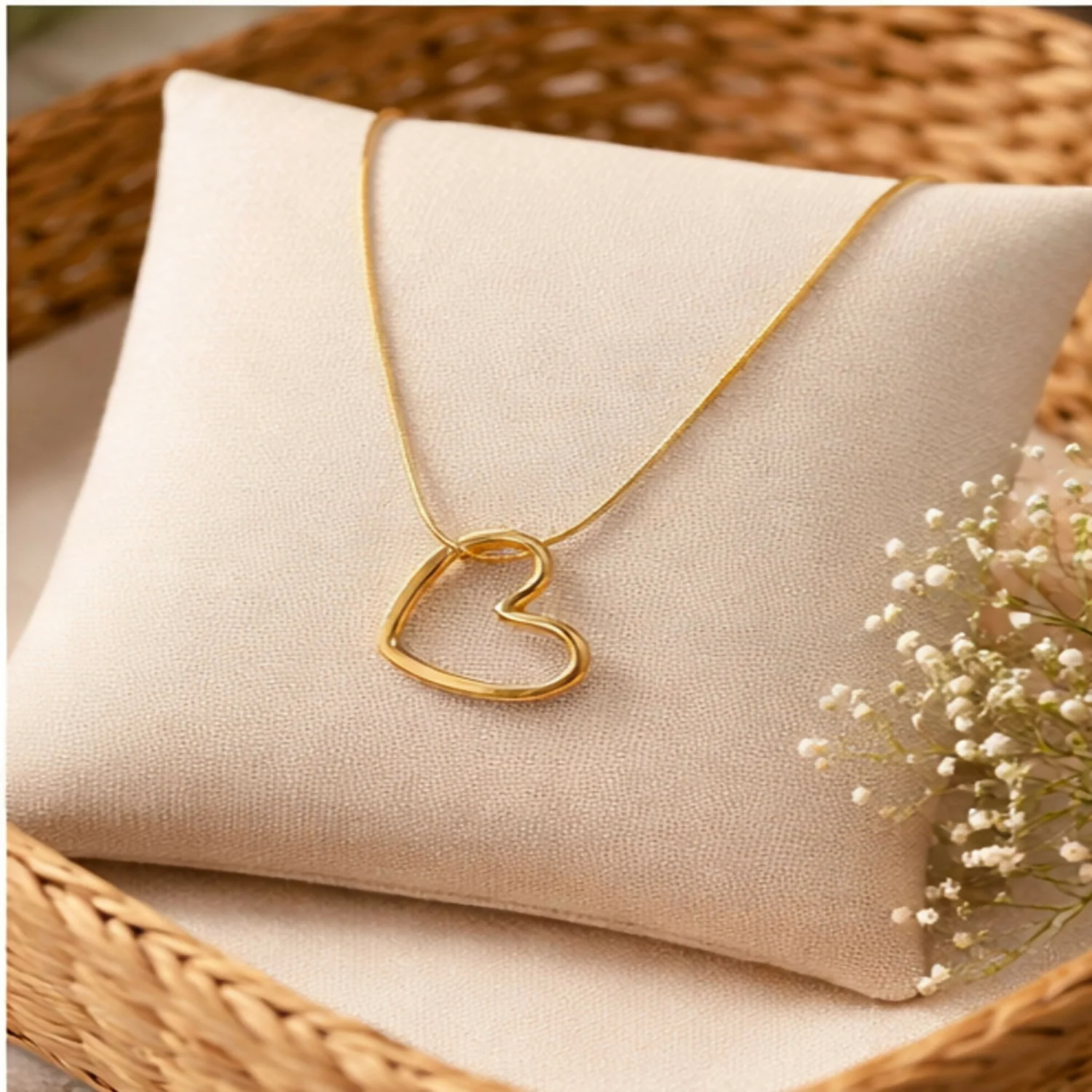 Elegant Gold Heart Pendant Necklace for Women – Minimalist Love Charm Jewelry - Image 5