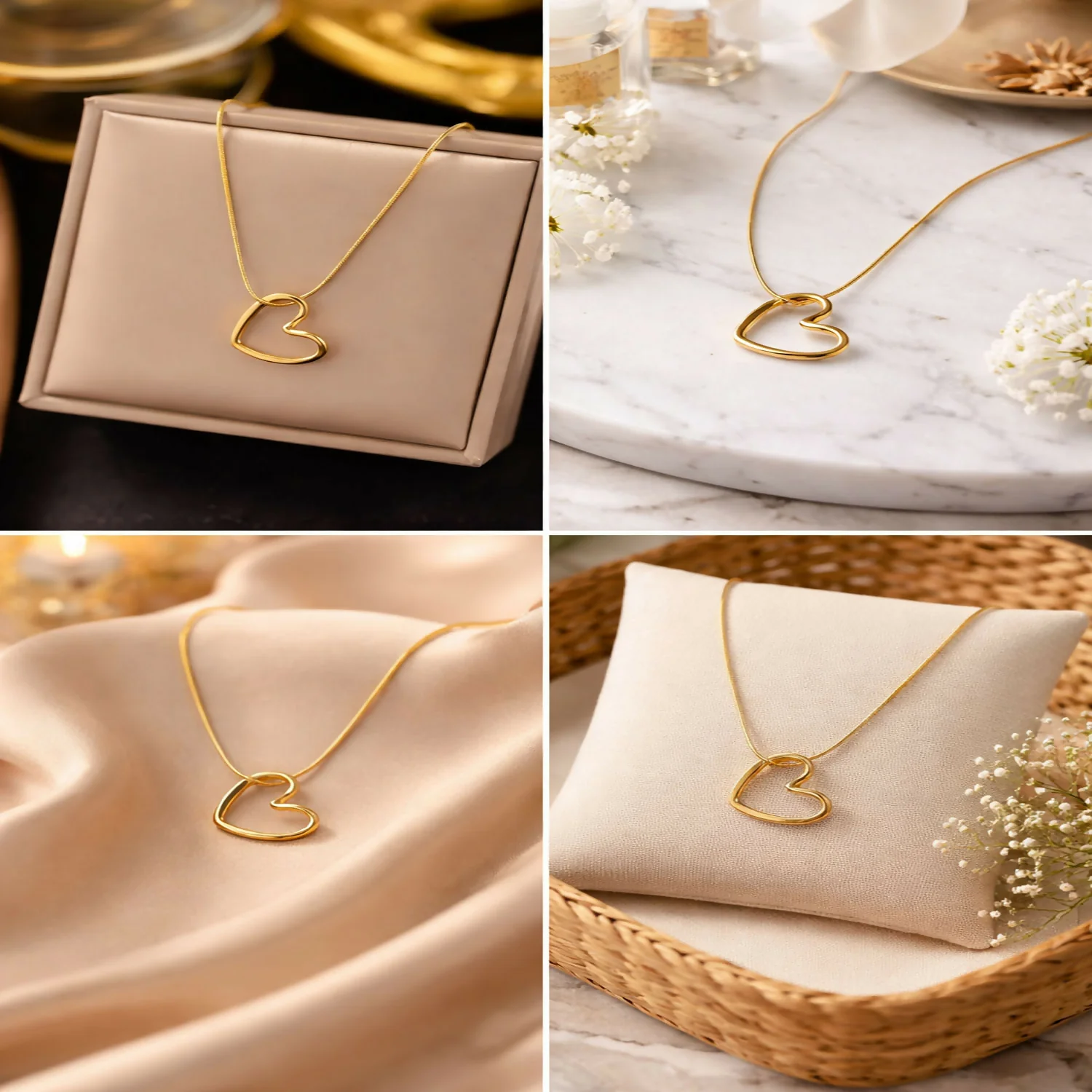 Elegant Gold Heart Pendant Necklace for Women – Minimalist Love Charm Jewelry - Image 6