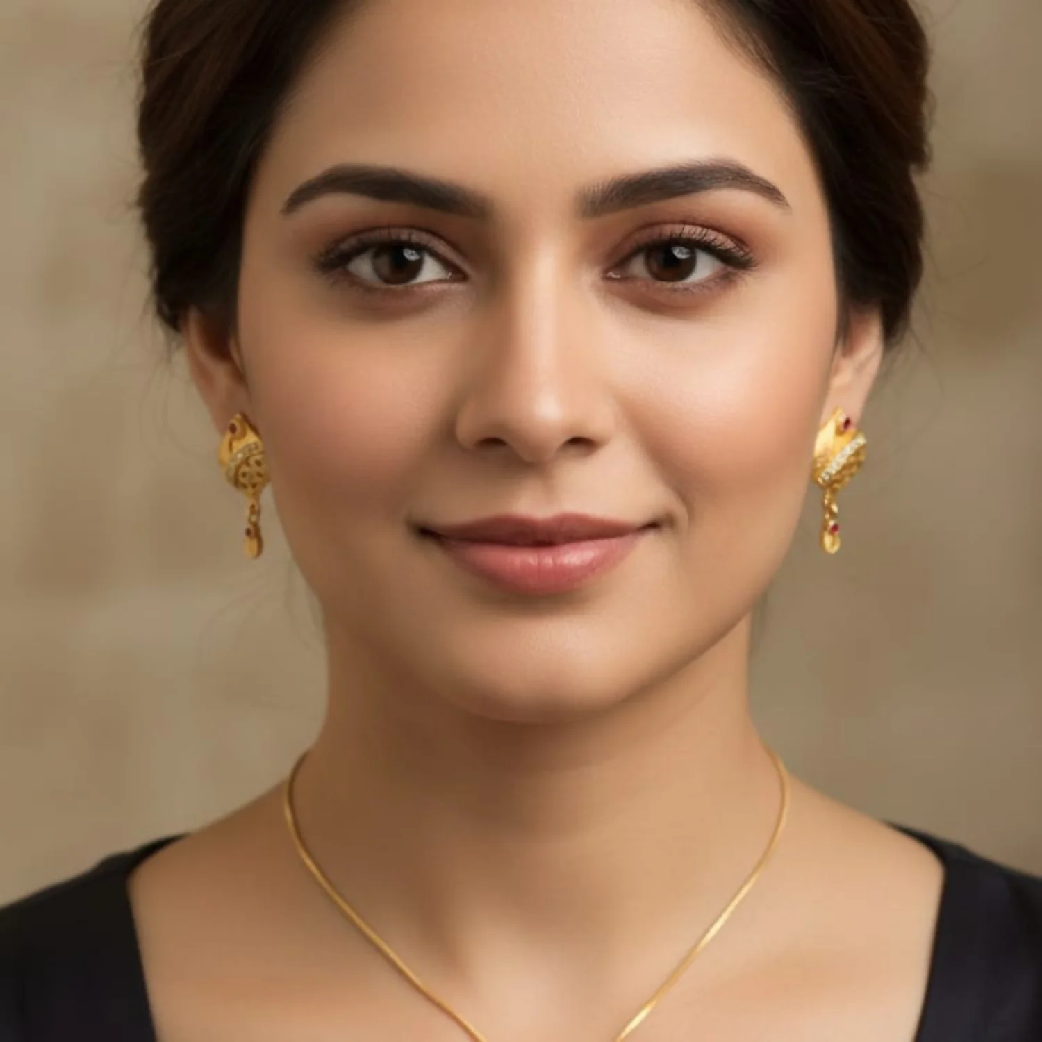 Elegant Gold Pendant and Earring Set Stylish Traditional Jewelry Set for Women - Image 10
