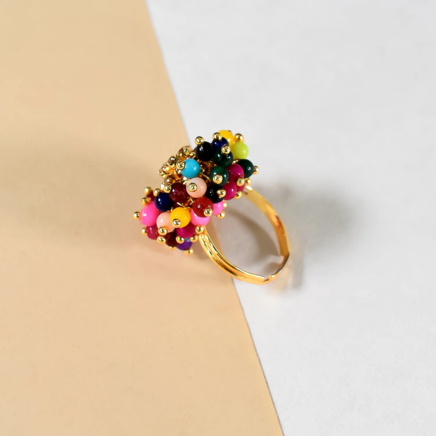 Elegant Gold Plated Guchha Ring - Timeless Tradition - Image 2