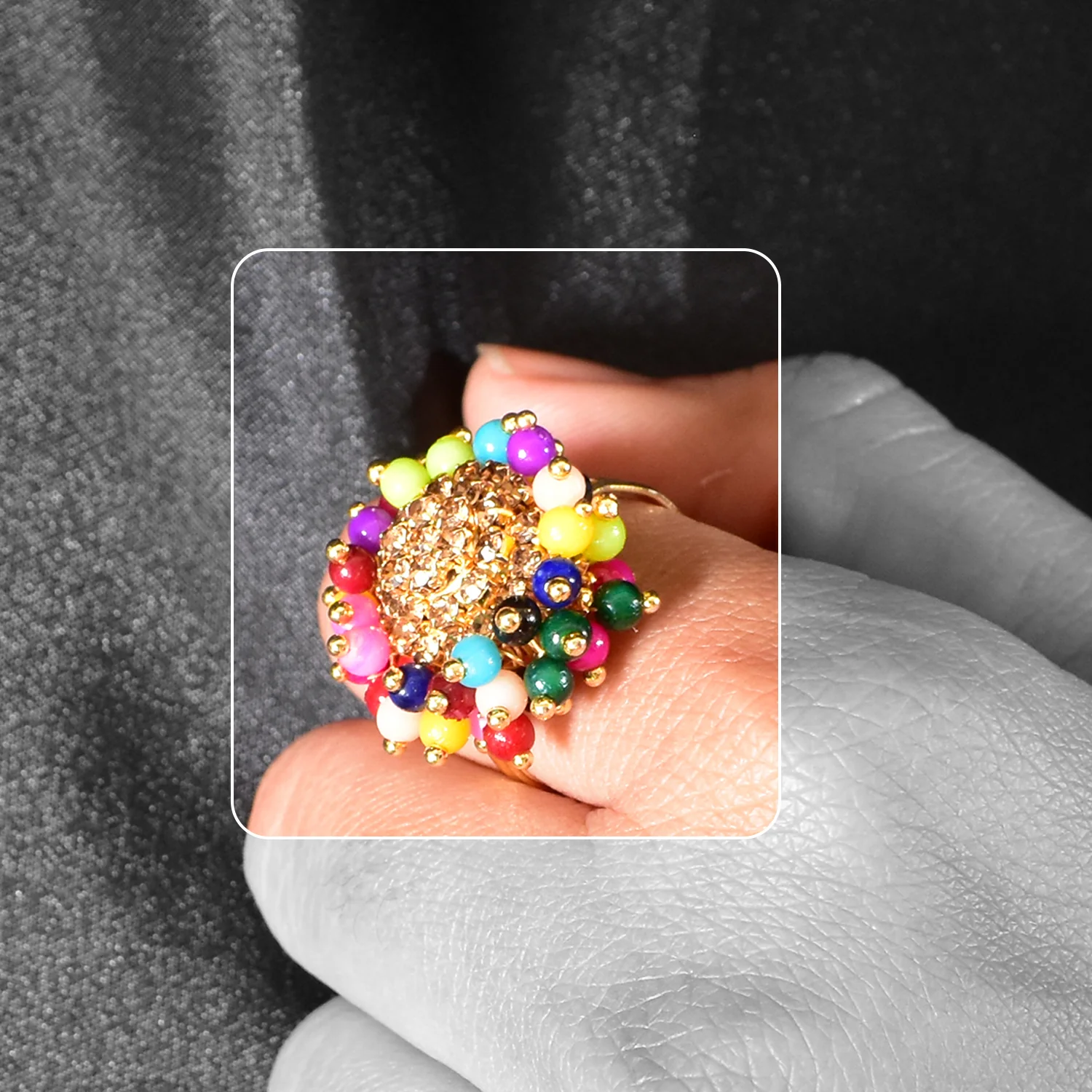 Elegant Gold Plated Guchha Ring - Timeless Tradition - Image 4