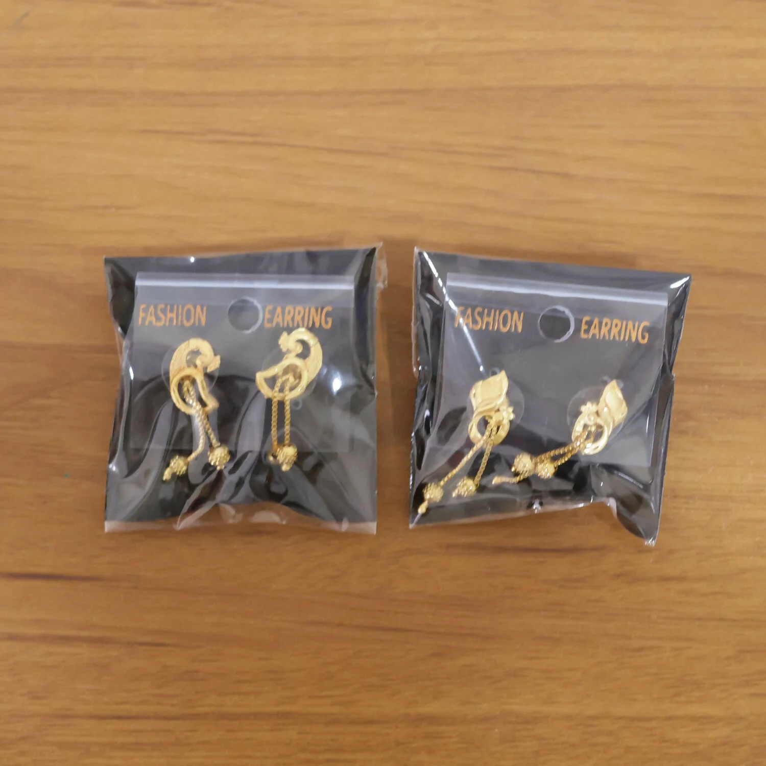 Elegant Gold-Toned Ethnic Earrings Set with Floral Peacock Design & Beads (2 Pair) - Image 6