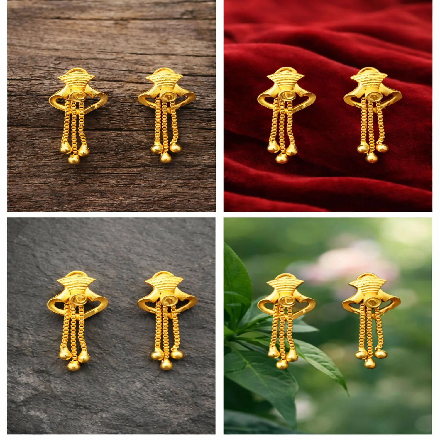 Elegant Golden Drop Earrings for Women & Girls | Lightweight Stylish Party Wear Earrings - Image 5