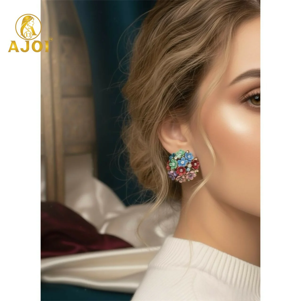 Elegant Handmade Flower Cluster Earrings for Women & Girls - Image 2