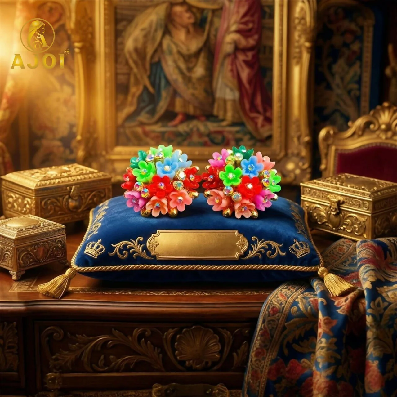 Elegant Handmade Flower Cluster Earrings for Women & Girls - Image 3