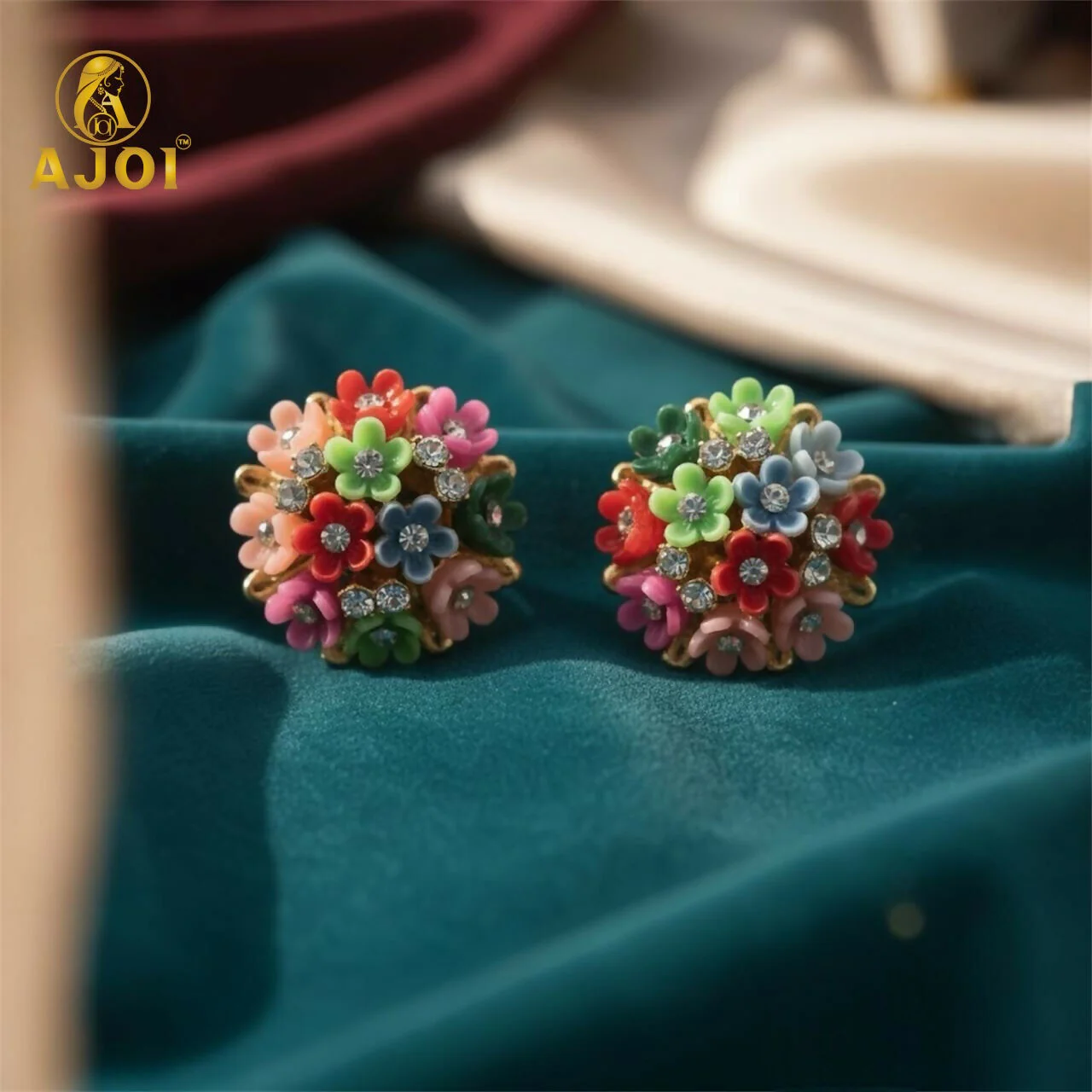 Elegant Handmade Flower Cluster Earrings for Women & Girls - Image 4