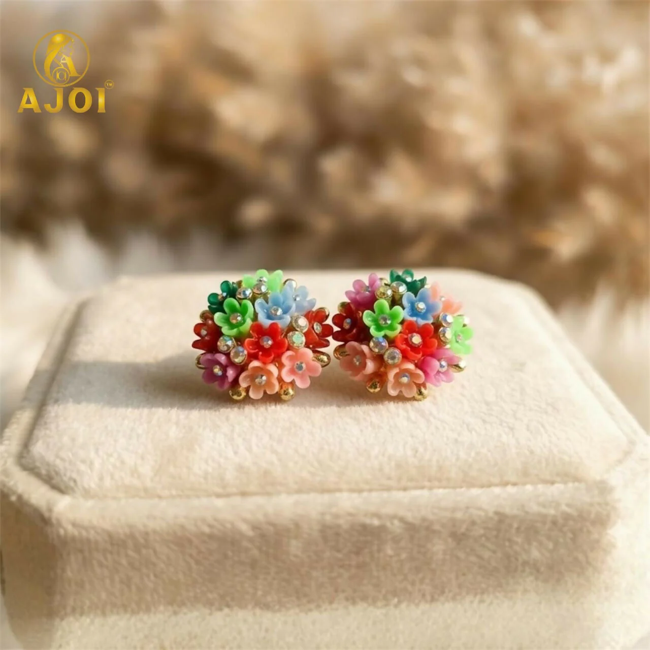 Elegant Handmade Flower Cluster Earrings for Women & Girls - Image 5