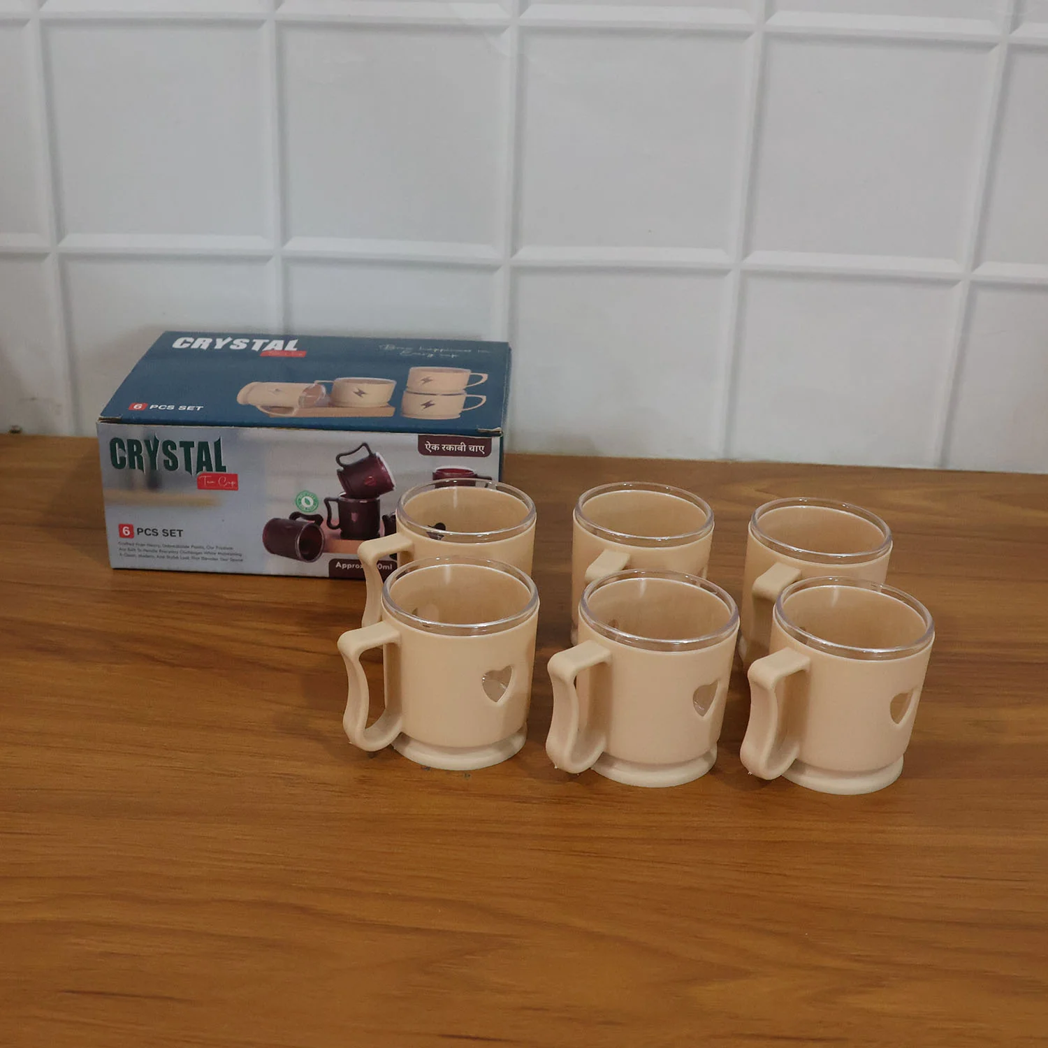 Elegant Heart Design Mini Tea & Coffee Mug Set (100ML, 6 Pc) - Image 8