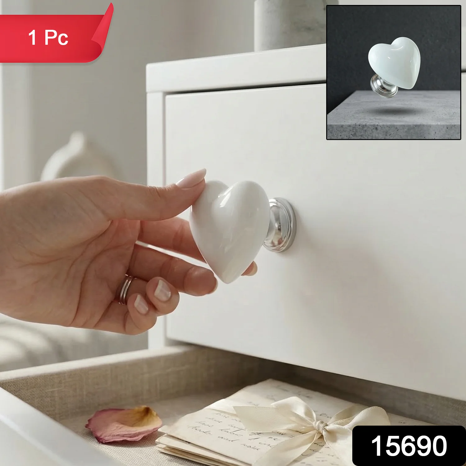 Elegant Heart Shape Toilet Flush Push Button 1 Pc - Image 2