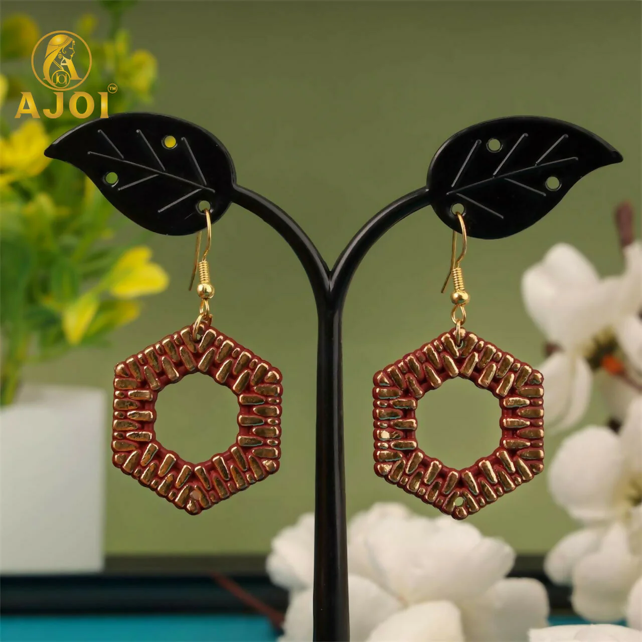 Elegant Hexa-Textured Dangle Earrings – Lightweight Handmade Earrings in 8 Rich Colors – Artistic Geometric Fashion Jewelry(PACK OF 8) - Image 3