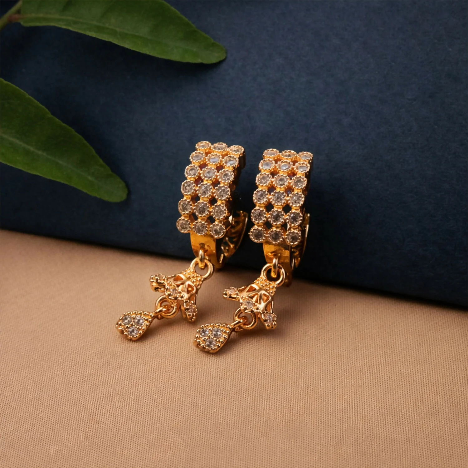 Elegant Jhumka Style Teardrop Dangle Party Wear Jewellery - Image 4