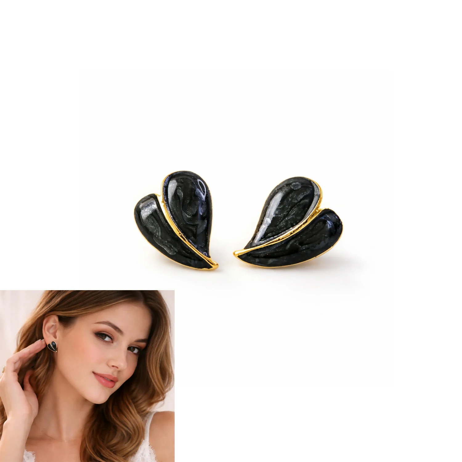 Elegant Leaf Design Stud Earrings for Women – Premium Gloss Finish Fashion Jewelry - Image 6