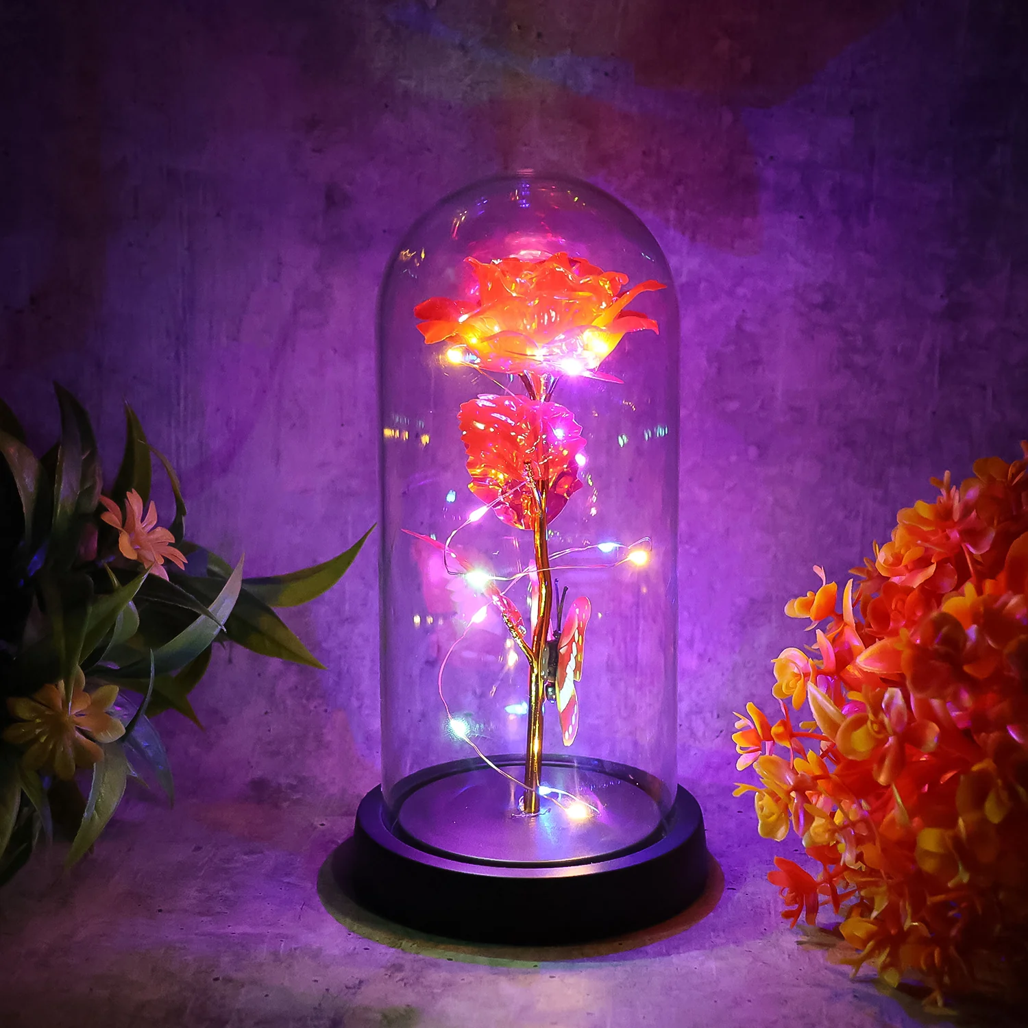 Elegant LED Eternal Rose in Plastic Dome (1 Pc / Battery Not included) - Image 6