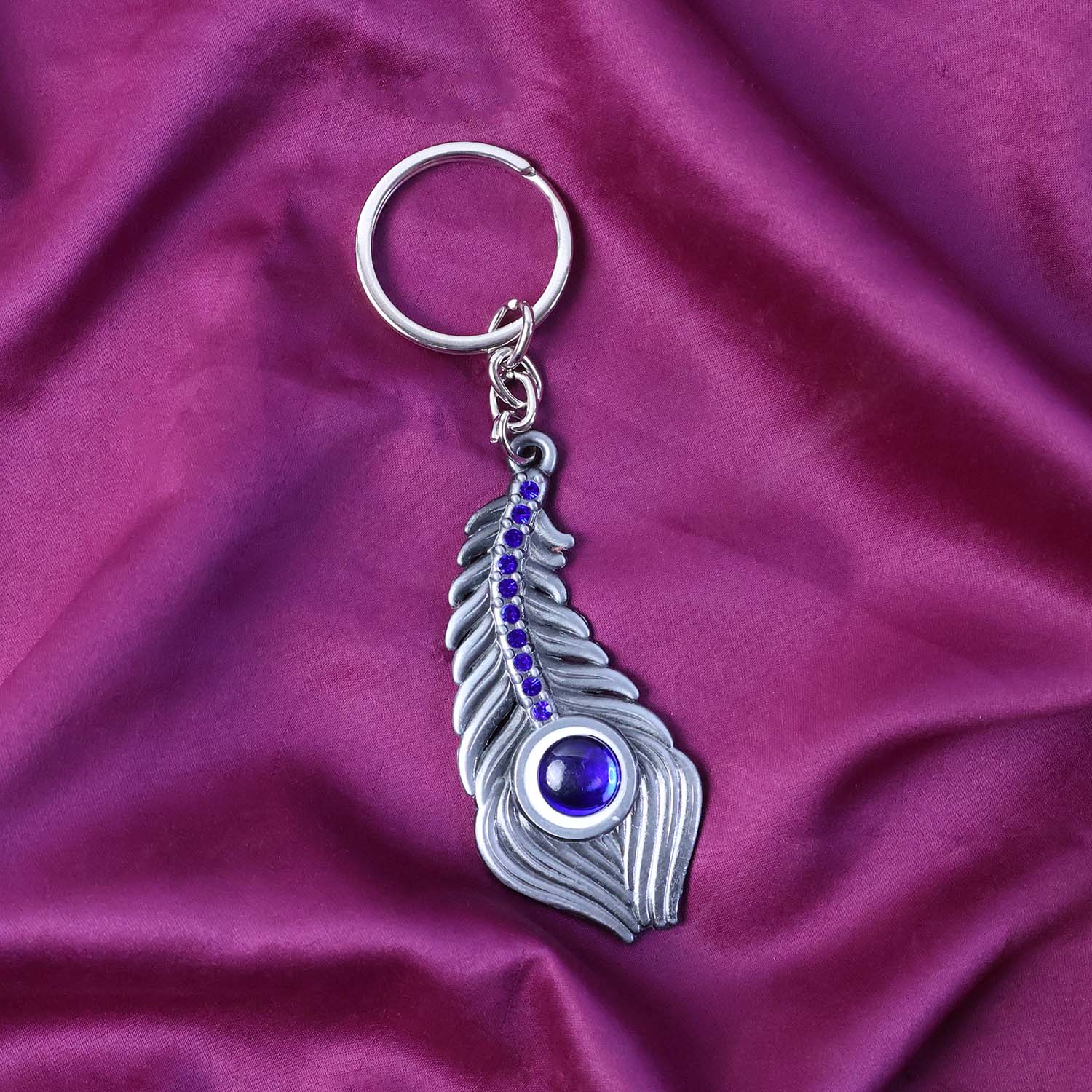 Elegant Metal Peacock Feather Keychain (1 Pc) - Image 6