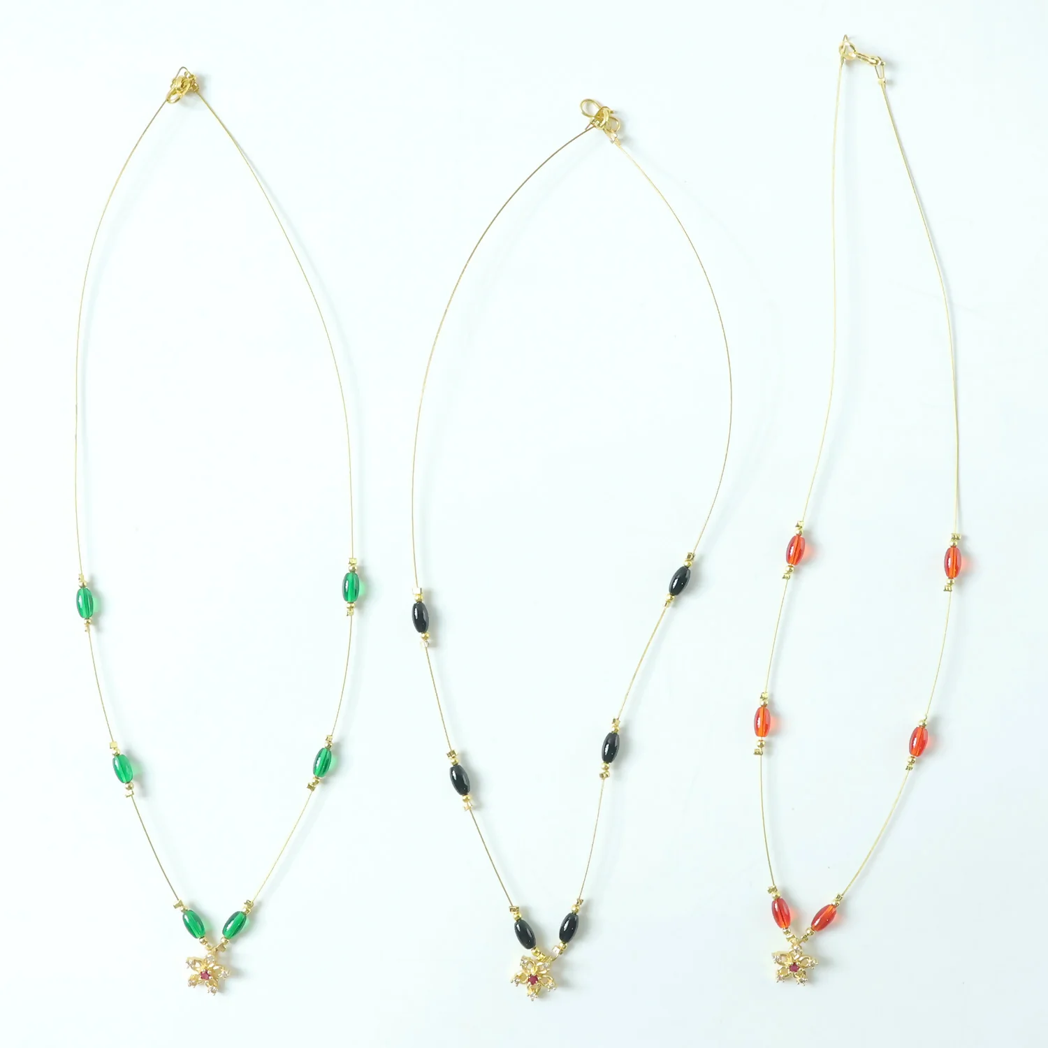 Elegant Multicolor Bead Necklace with Star Flower Pendant - Image 3