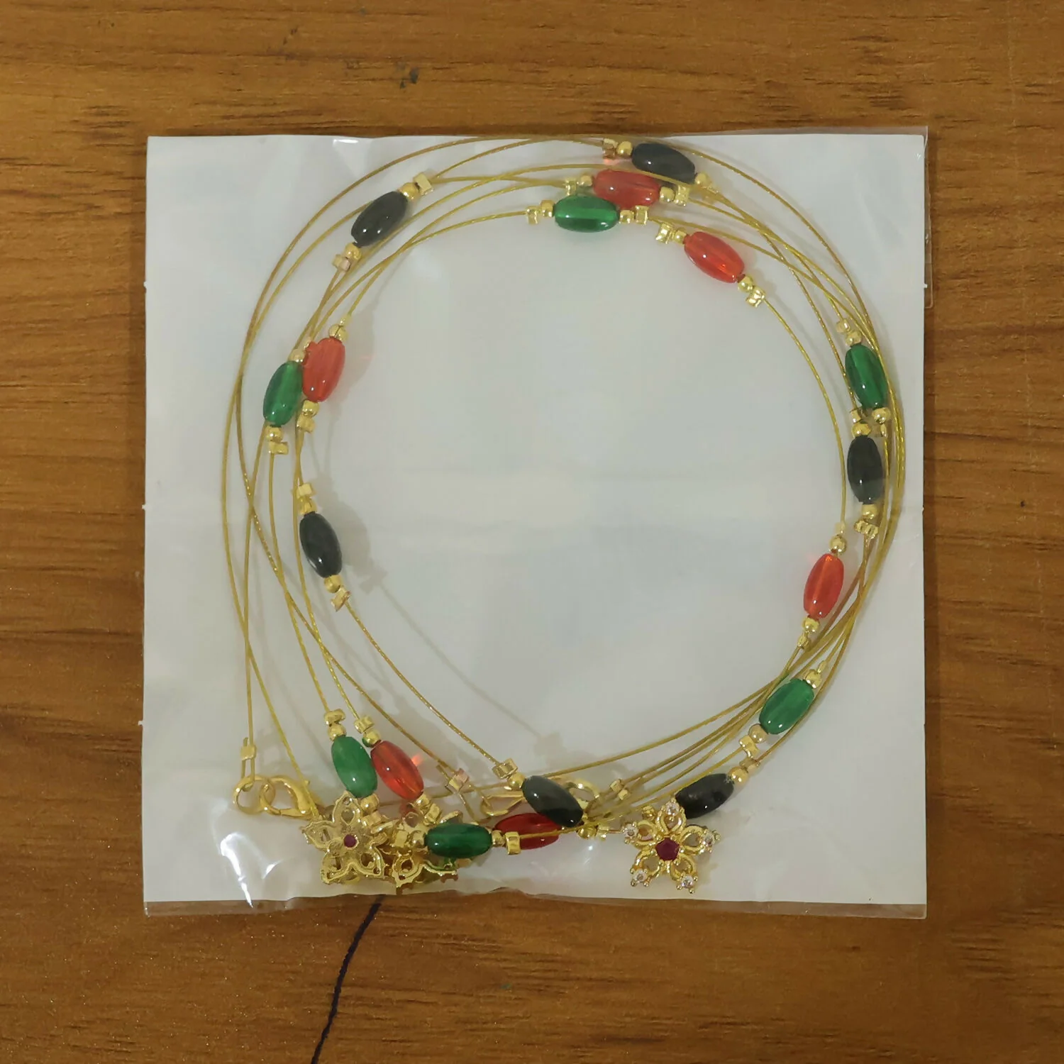 Elegant Multicolor Bead Necklace with Star Flower Pendant - Image 7