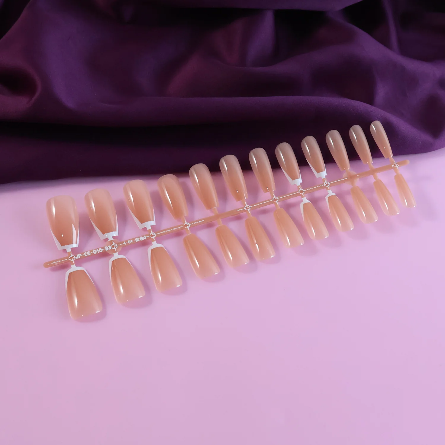 Elegant Nude Glossy Artificial Nail Tips fake nails (24 Pc Set) - Image 3